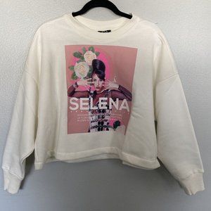 SELENA Oversized Cropped Licensed  Graphic Sweatshirt Pop Women Large